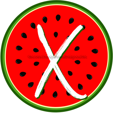 Personalized Watermelon Sign Initial Monogram Decoe-4086-Dh-Custom 18 Wood Round